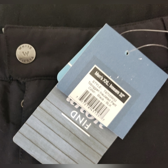 White Sierra~Men's XXL/32"~Black Waterproof Snow Pants Insulated NWT. - Picture 3 of 12